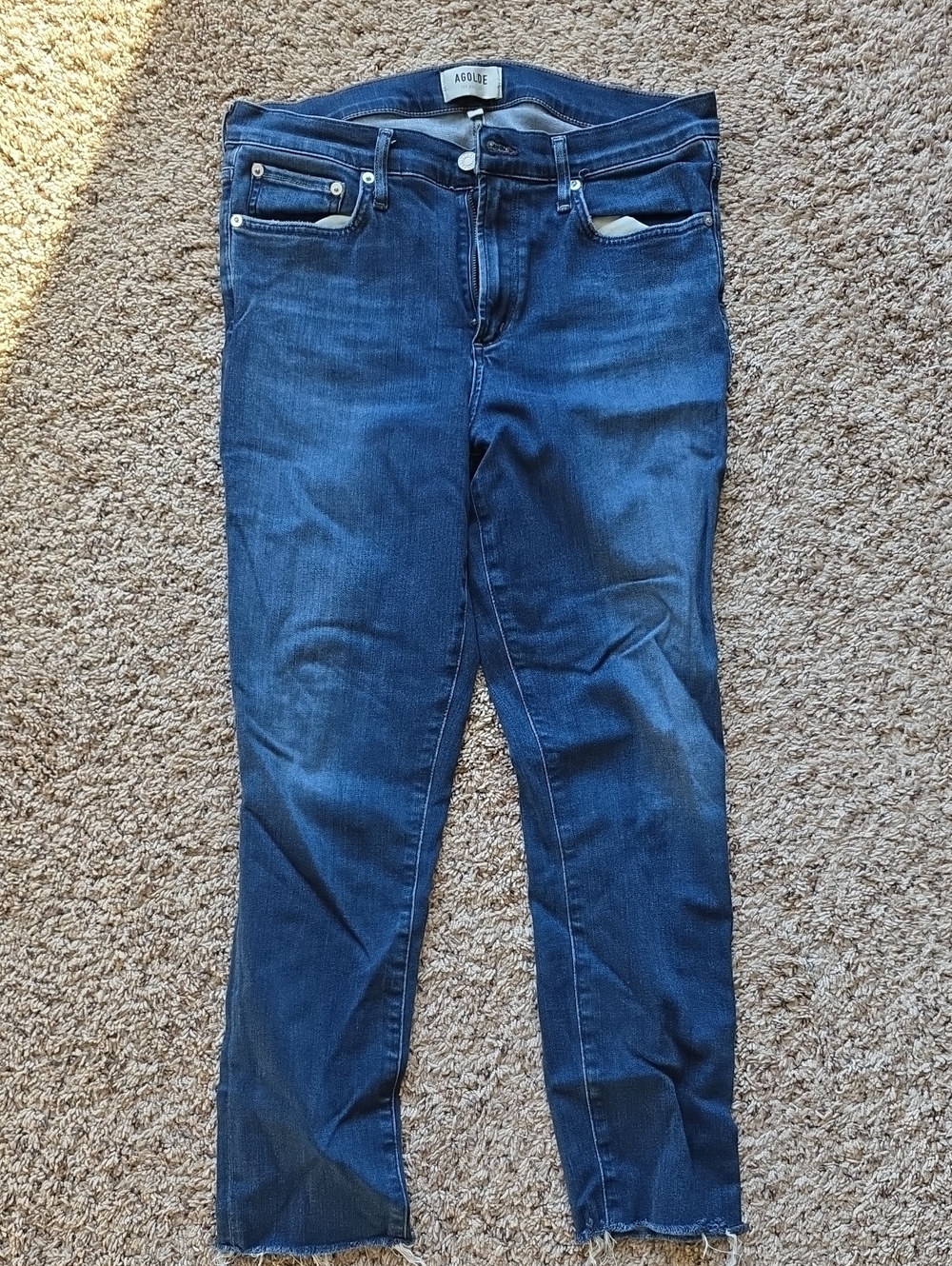 Agolde Straight-Leg Dark Blue Jeans Size 30